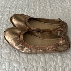 Yosi Samra rose gold flats, Size 2